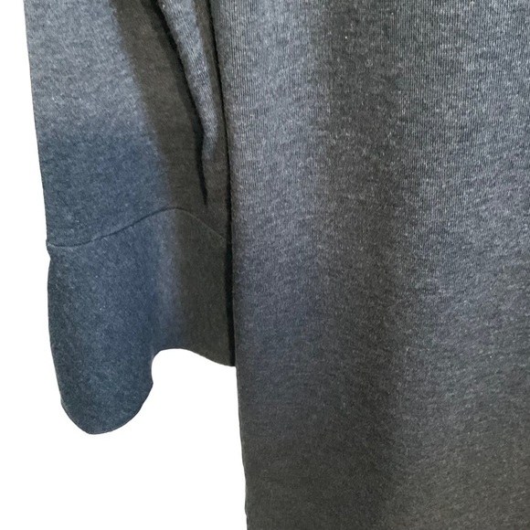 Madewell Charcoal Heather Gray Long bell sleeve Knit Tunic Dress Size M - Picture 8 of 14